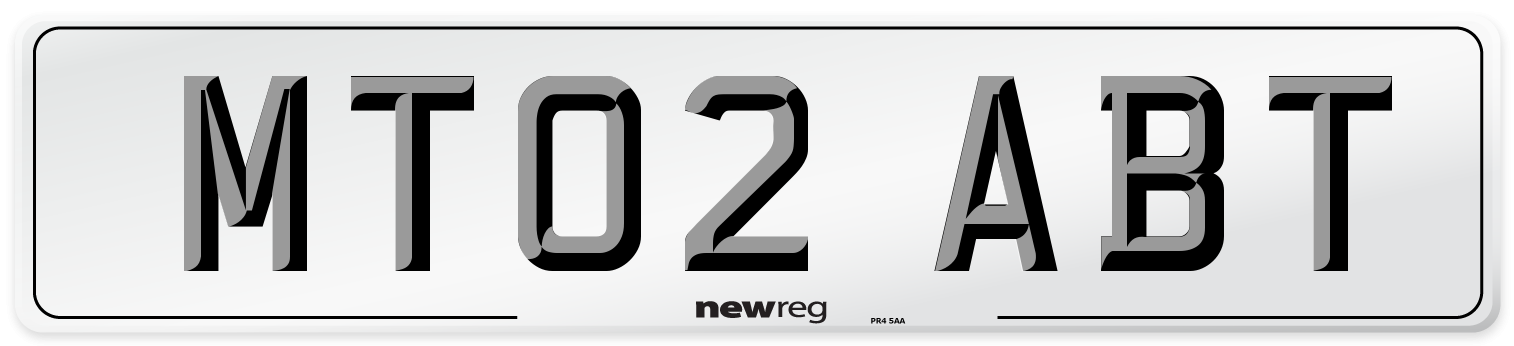 MT02 ABT Number Plate from New Reg